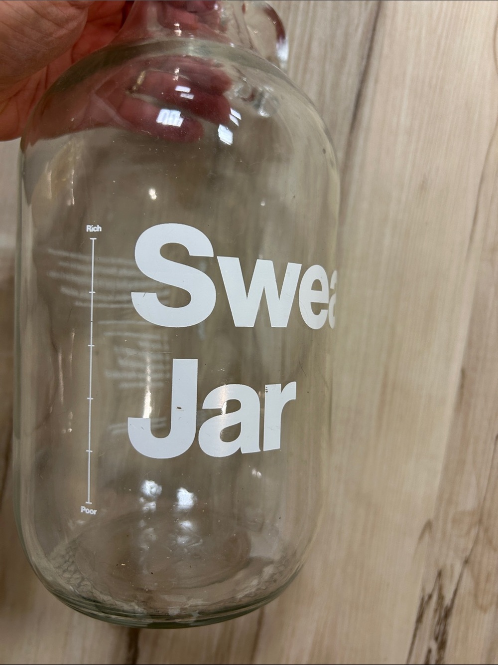 Clear Glass Swear Jar with White Lettering image 5